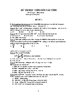 Đề thi học sinh giỏi cấp tỉnh đề bảng A môn Toán Đề 2