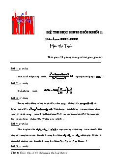 Đề thi học sinh giỏi khối 11 năm học: 2007-2008 môn Thi Toán