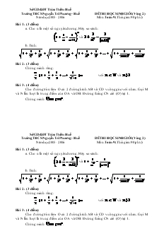 Đề thi học sinh giỏi (vòng 2) môn: Toán 9 trường THCS Nguyễn Tri Phương - Huế năm học 2005 - 2006