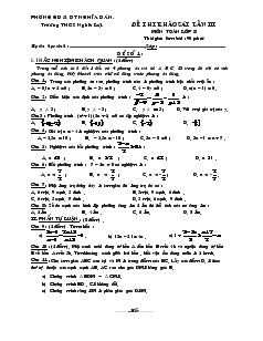 Đề thi khảo sát lần III môn Toán Lớp 8