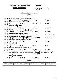 Đề thi môn Toán 11 - Đê 4