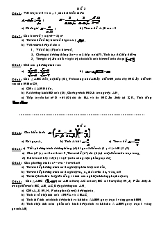 Đề thi môn Toán Lớp 9 Đề 3+4