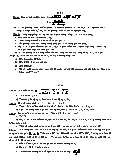Đề thi môn Toán Lớp 9 Đề 9+10+11