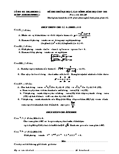 Đề thi thử đại học, cao đẳng năm học 2007-2008 môn thi: Toán trường THPT Hoằng Hoá 2