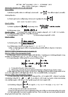 Đề thi thử Đại học lần 2 - Năm học 2011 môn: Toán (thời gian: 180 phút)