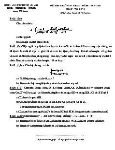 Đề thi thử vào THPT - Năm 2007-2008 môn: Toán 9