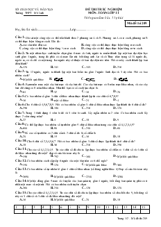 Đề thi trắc nghiệm môn: Toán lớp 11 - Mã đề thi 209