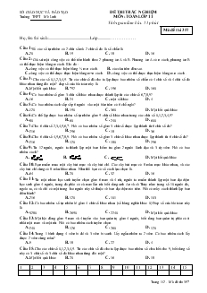Đề thi trắc nghiệm môn: Toán lớp 11 - Mã đề thi 357