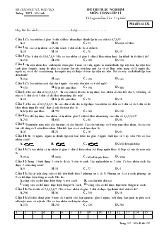 Đề thi trắc nghiệm môn: Toán lớp 11 sở giáo dục và đào tạo - Trường THPT Mê Linh - Mã đề thi 132