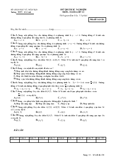 Đề thi trắc nghiệm môn: Toán lớp 11 trường THPT Mê Linh