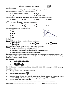 Đề thi vào lớp 10 - THPT môn Toán