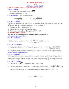 Đề 1: Ôn thi  học kỳ I ­ Khối 11