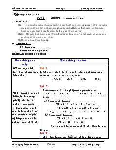 Giáo án Bổ trợ kiến thức Toán 8 Học kỳ 2 năm học 2010-2011