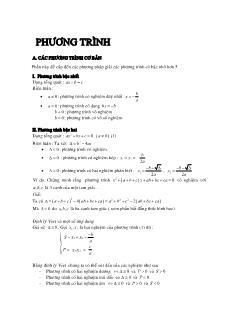 Giáo án bồi dưỡng học sinh giỏi môn Toán 8 - Phương trình đại số