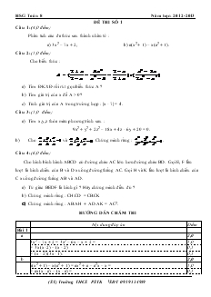 Giáo án bồi dưỡng học sinh giỏi toán Toán 8 năm học 2012-2013