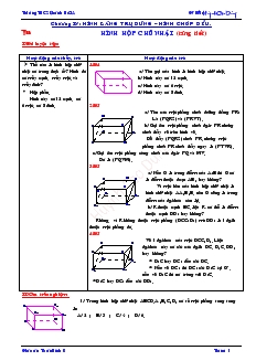 Giáo án Buổi chiều toán 8 Chương IV Hình lăng trụ đứng – hình chóp đều