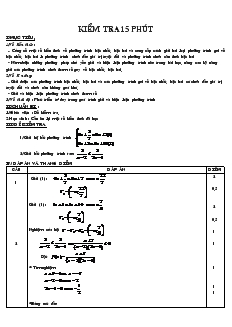 Giáo án Đại số 10 - Kiểm tra 15 phút