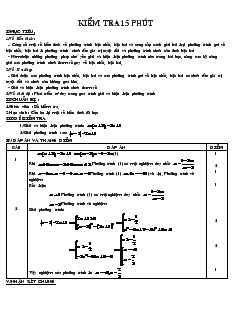 Giáo án Đại số 10 - Kiểm tra 15 phút