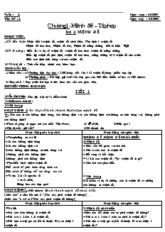 Giáo án Đại số 10 - Tiết 1, 2 - Bài 1: Mệnh đề