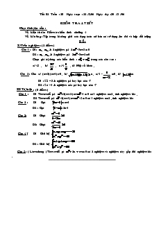 Giáo án Đại số 10 - Tiết 82: Kiểm tra 1 tiết