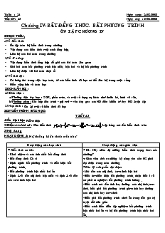 Giáo án Đại số 10 - Tuần 24 - Tiết 43: Ôn tập chương IV