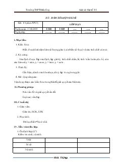 Giáo án Đại số 11 - Bài: Hàm số lượng giác