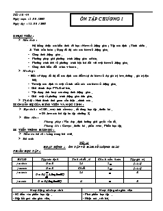 Giáo án Đại số 11 - Tiết 19, 20: Ôn tập chương I