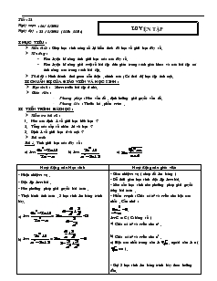 Giáo án Đại số 11 - Tiết 52: Luyện tập