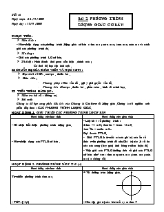 Giáo án Đại số 11 - Tiết 6 đến tiết 10: Bài 2: Phương trình lượng giác cơ bản