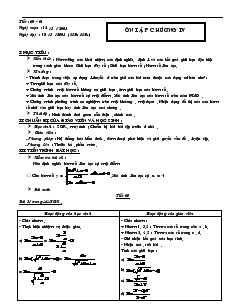 Giáo án Đại số 11 - Tiết 60, 61: Ôn tập chương IV