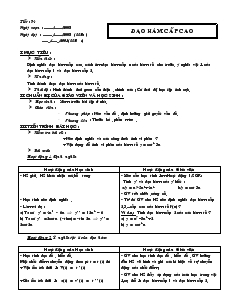 Giáo án Đại số 11 - Tiết 74: Đạo hàm cấp cao năm 2008