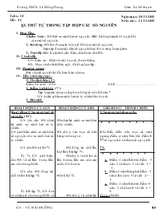 Giáo án Đại số 6 Tuần 14, Tiết 42 - Vũ Hải Đường