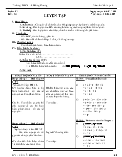 Giáo án Đại số 6 Tuần 17, Tiết 52 - Vũ Hải Đường