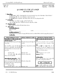 Giáo án Đại số 6 Tuần 22, Tiết 65 - Vũ Hải Đường