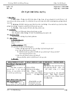 Giáo án Đại số 6 Tuần 22, Tiết 66 - Vũ Hải Đường