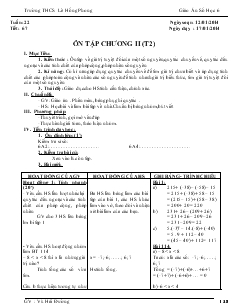 Giáo án Đại số 6 Tuần 22, Tiết 67 - Vũ Hải Đường