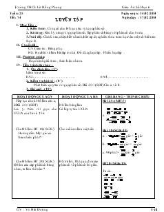 Giáo án Đại số 6 Tuần 25, Tiết 74 - Vũ Hải Đường