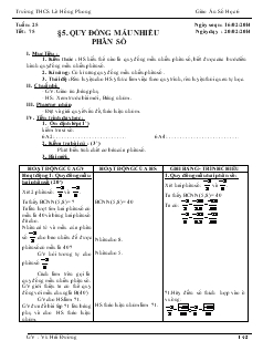 Giáo án Đại số 6 Tuần 25, Tiết 75 - Vũ Hải Đường