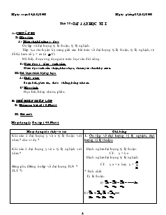 Giáo án Đại số 7 Tiết 37 Ôn tập học kì I