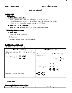 Giáo án Đại số 7 Tiết 9 Tỉ lệ thức