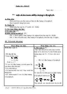 Giáo án Đại số 7 từ tuần 14 đến tuần 15 trường THCS TT Bố Hạ