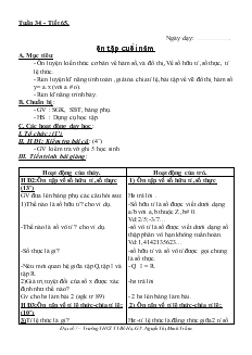 Giáo án Đại số 7 từ tuần 34 đến tuần 35 trường THCS TT Bố Hạ
