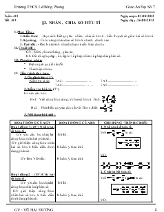 Giáo án Đại số 7 Tuần 2, Tiết 3 - Vũ Hải Đường