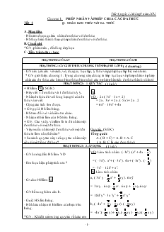 Giáo án Đại số 8 - Chương I: Phép nhân và phép chia các đa thức (Tiết 1 đến tiết 21)
