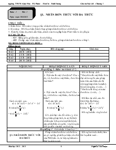 Giáo án Đại số 8 Chương I Trường THCS Lê Quý Đôn Mỹ Phước Bến Cát Bình Dương