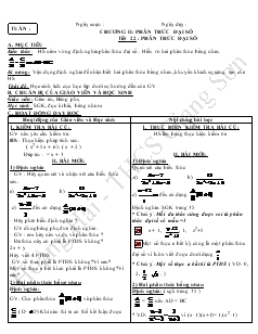 Giáo án Đại số 8 chương II Phân thức đại số trường THCS Giang Sơn
