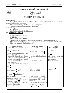 Giáo án đại số 8 chương II Phân thức đại số trường THCS Thuận Tiến
