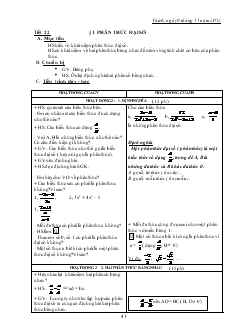 Giáo án Đại số 8 - Chương II (Tiết 22 đến tiết 40)
