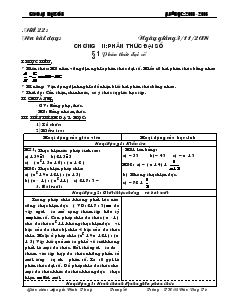 Giáo án Đại số 8 học kỳ I năm học 2008 – 2009 trường THCS Đào Duy Từ