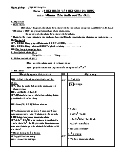 Giáo án Đại số 8 học kỳ I năm học 2013- 2014